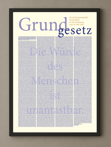 Grundgesetz der Bundesrepublik Deutschland 1949 Hervorhebung Würde des Menschen