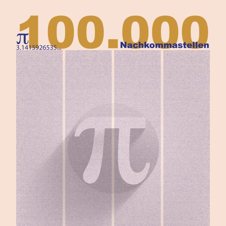 Poster Nachkommastellen der Zahl pi, einmalig gestaltet.