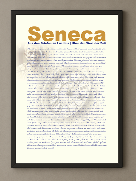 Poster von Seneca - Über die Zeit, 50x70 cm
